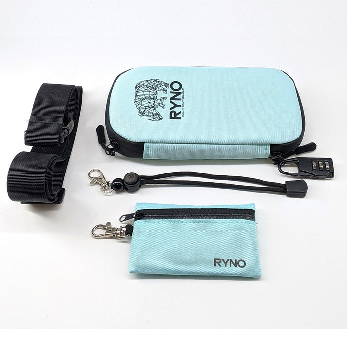 RYNO Smell Proof Bag W/Combo Lock + Shoulder & Wrist Straps-Seafoam Blue - One Wholesale