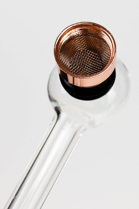 5.5" Glass tube pipe TP001 with metal screen Box of 24 Glass Pipe ONE