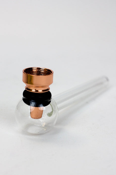 5.5" Glass tube pipe TP001 with metal screen Box of 24 Glass Pipe ONE