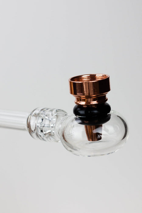 5.5" Glass tube pipe TP005 with metal screen Box of 24 Glass Pipe ONE