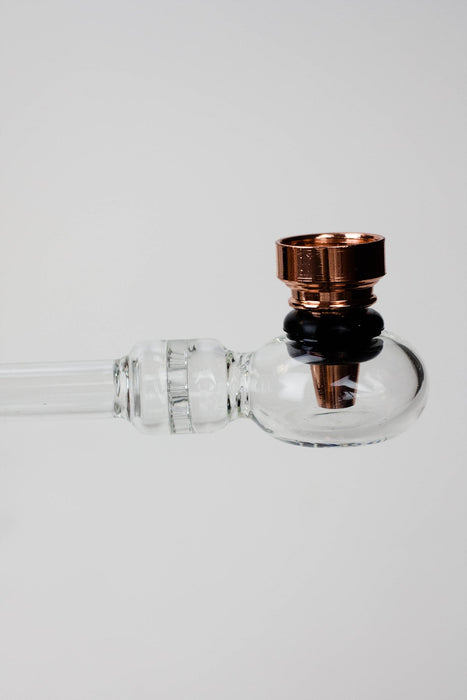 5.5" Glass tube pipe TP005 with metal screen Box of 24 Glass Pipe ONE