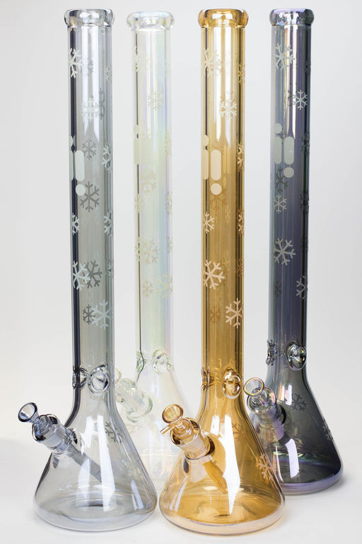 24" Infyniti Snowflake 7 mm metallic Glow in the dark glass water bong Beaker Bong ONE