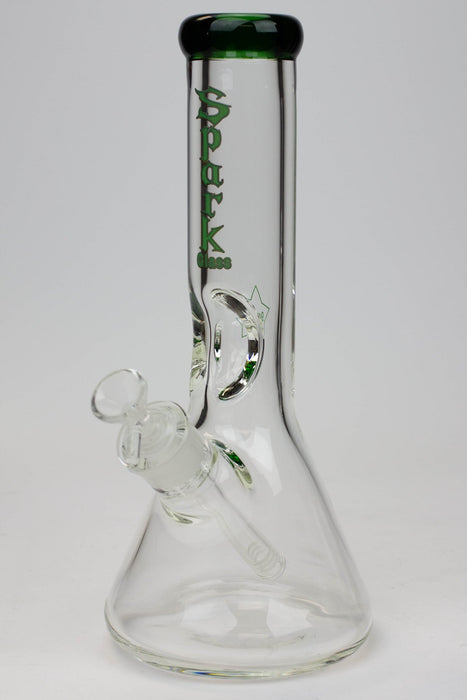 12" Single pinch 9 mm Beaker glass water bong-Green - One Wholesale
