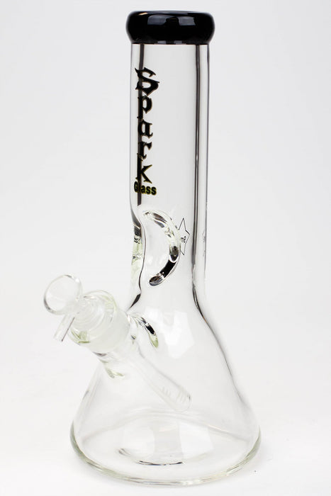 12" Single pinch 9 mm Beaker glass water bong-Black - One Wholesale