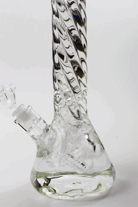 16" Twisted 9 mm glass tube beaker water bong- - One Wholesale