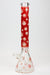 18" Leaf Patterned Glow in the dark 7 mm glass bong-Red - One Wholesale