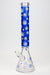 18" Leaf Patterned Glow in the dark 7 mm glass bong-Blue - One Wholesale