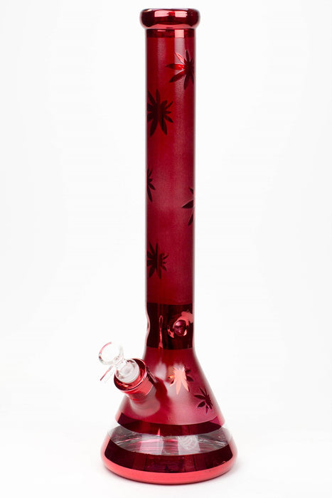 18" Leaf 7 mm metallic classic beaker bong-Red - One Wholesale
