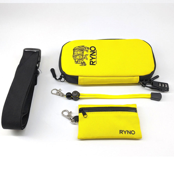RYNO Smell Proof Bag W/Combo Lock + Shoulder & Wrist Straps-Lemon Yellow - One Wholesale