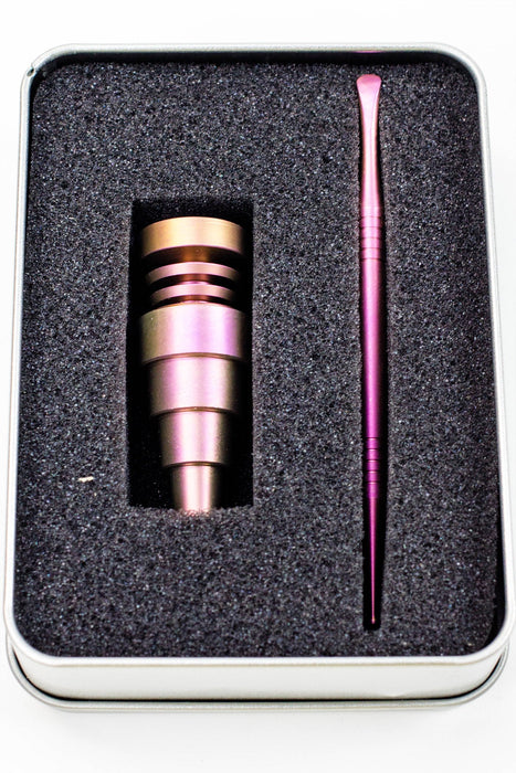 Titanium 6-in-1 Domeless Nail and Dabber set-Pink - One Wholesale