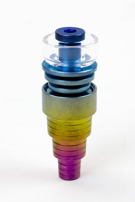 Color Titanium Domeless Nail with quartz dish-Rainbow - One Wholesale