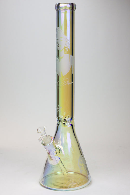 19" Genie Metallic MM sandblast 7 mm glass beaker bong Beaker Bong ONE