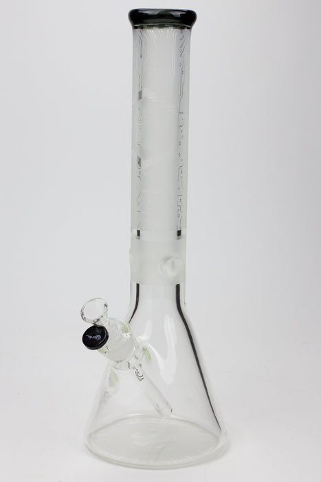 16" Genie 9 mm electric board graphic glass water bong-Smoke - One Wholesale