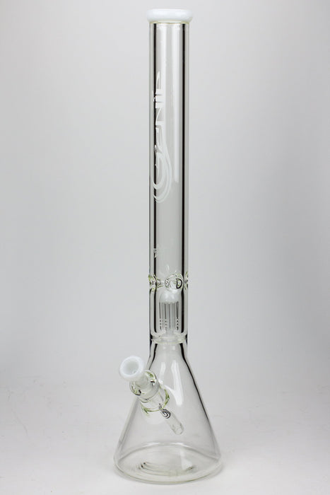 24" Genie 9 mm single percolator glass water bong-White - One Wholesale