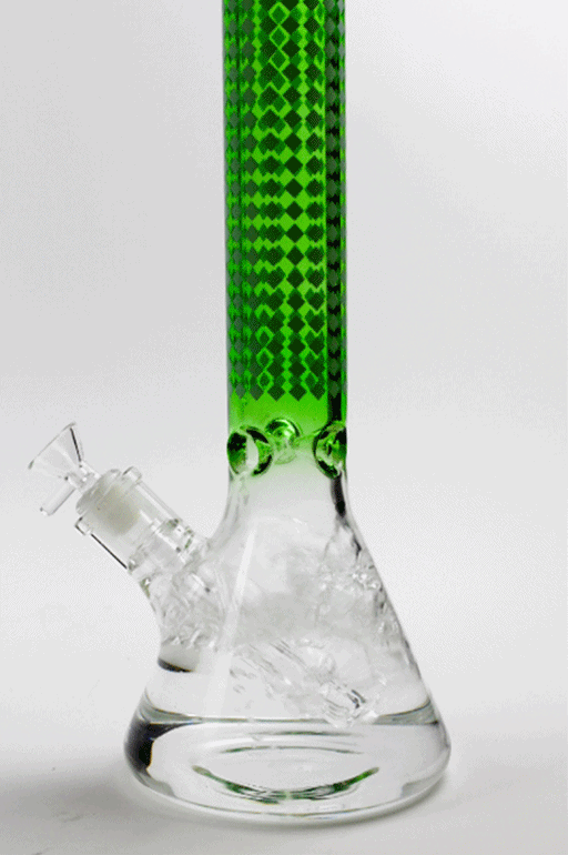 17" Diamond pattern 7 mm glass beaker bong Beaker Bong ONE