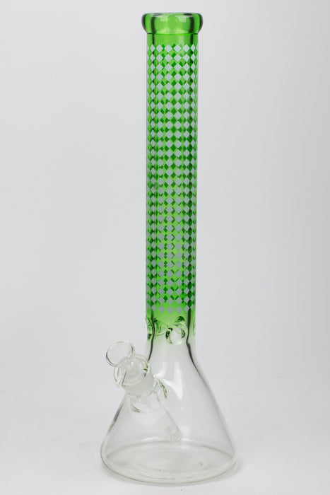17" Diamond pattern 7 mm glass beaker bong-Green - One Wholesale
