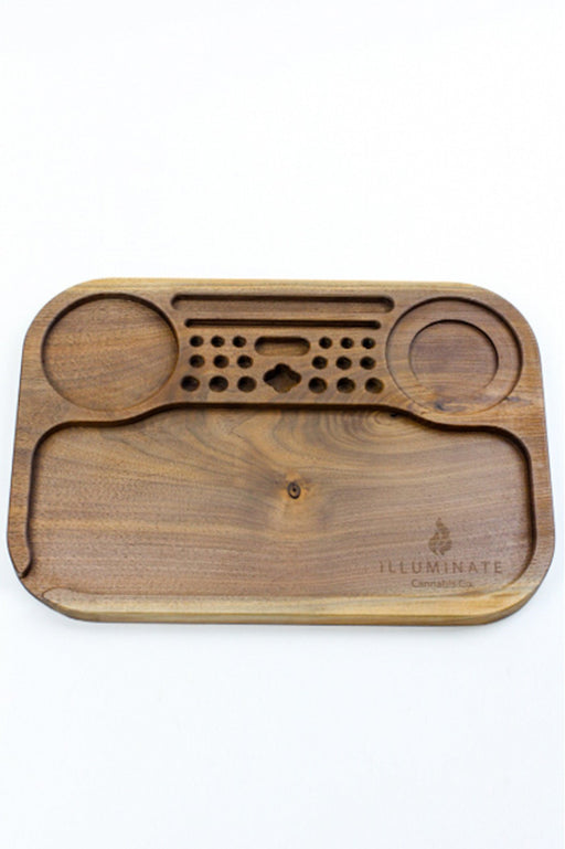 Walnut King size rolling tray Model 1 Tray Illuminate Cannabis Co.