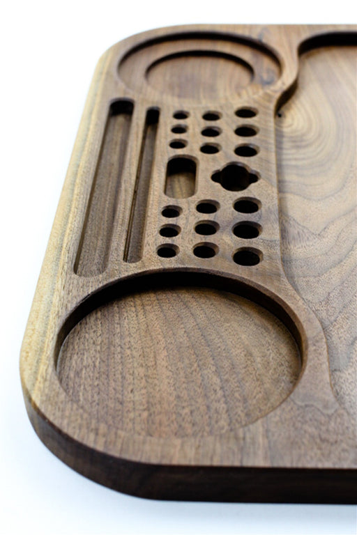 Walnut King size rolling tray Model 1 Tray Illuminate Cannabis Co.