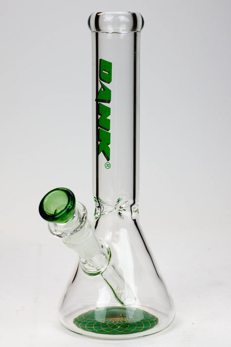 9.5" DANK beaker glass water bong (Wide Tube)-Green - One Wholesale