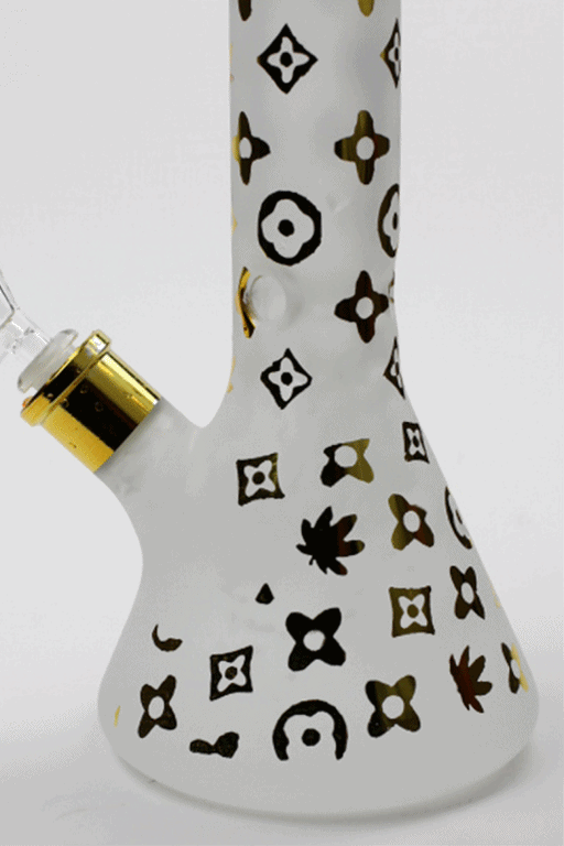12" Luxury Pattern 7 mm frosted glass beaker bong Beaker Bong ONE