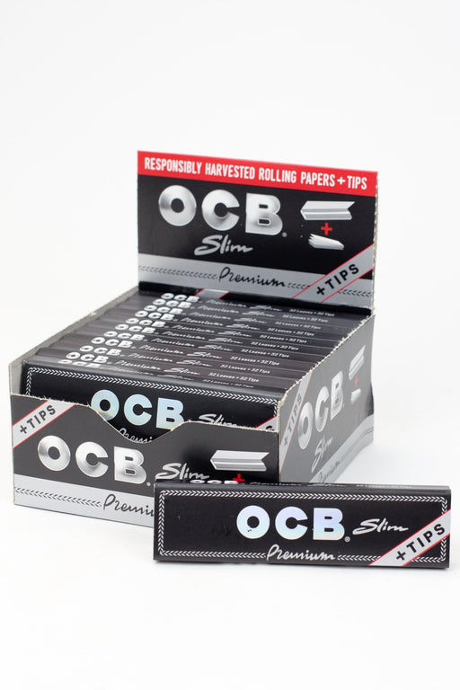OCB King Slim Premium rolling paper with Tips- - One Wholesale