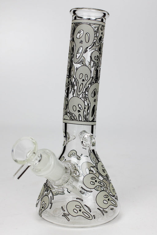 8" Glow in the dark Scream Ghost glass water bong Beaker Bong ONE