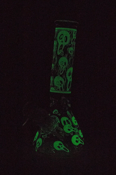 8" Glow in the dark Scream Ghost glass water bong- - One Wholesale