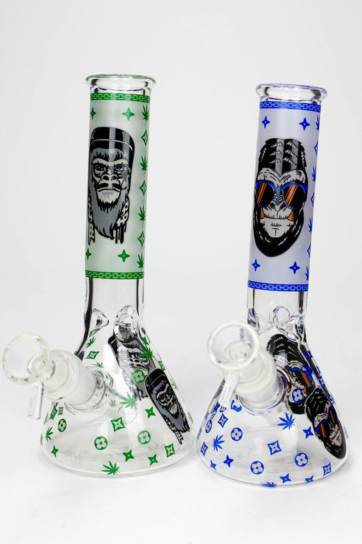 8" Glow in the dark Gorilla glass water bong Beaker Bong ONE