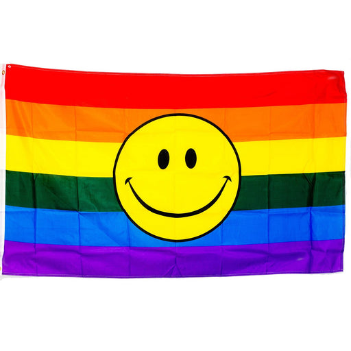 Rainbow Flag 3'x5'-Rainbow Happy - One Wholesale