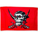 Skull Flag 3'x5'-Red Pirate - One Wholesale
