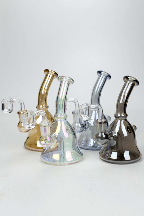 6" 2-in-1 fixed 3 hole diffuser bell Metallic tinted bubbler- - One Wholesale