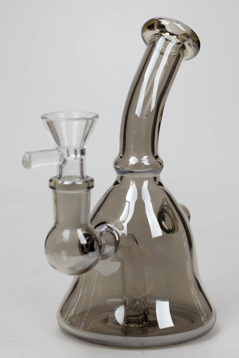 6" 2-in-1 fixed 3 hole diffuser bell Metallic tinted bubbler-Smoke - One Wholesale