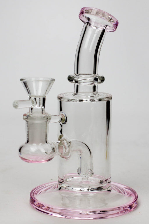 6" 2-in-1 fixed 3 hole diffuser bubbler Other Shaped Bong ONE Pink