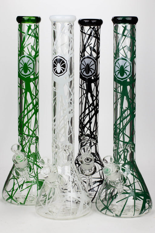 18" Spider web 9mm beaker glass bong Beaker Bong ONE