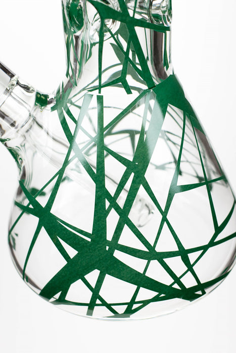 18" Spider web 9mm beaker glass bong- - One Wholesale