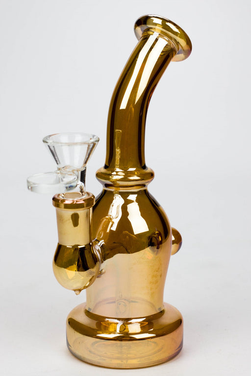 6.5" fixed 3 hole diffuser Metallic tinted bubbler Other Shaped Bong ONE Gold