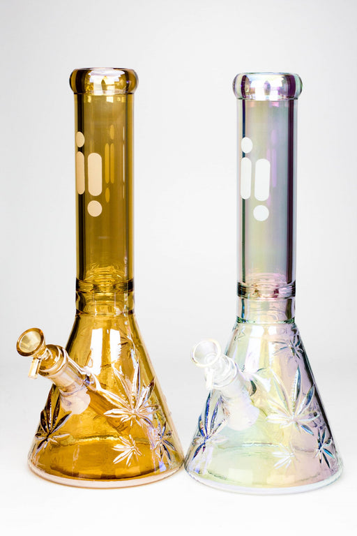 14" Infyniti embossed leaf beaker 7 mm glass bong Beaker Bong ONE