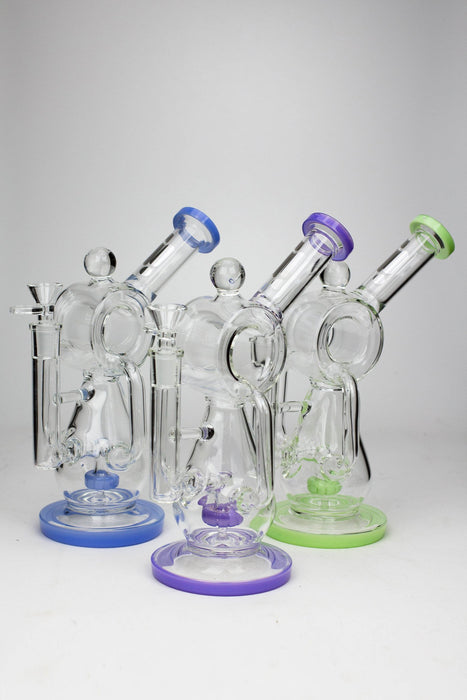 9.5" Infyniti barrel recycler with showerhead diffuser bong- - One Wholesale