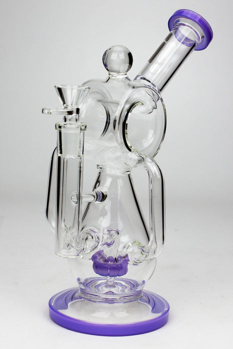 9.5" Infyniti barrel recycler with showerhead diffuser bong Other Shaped Bong ONE Milky Purple