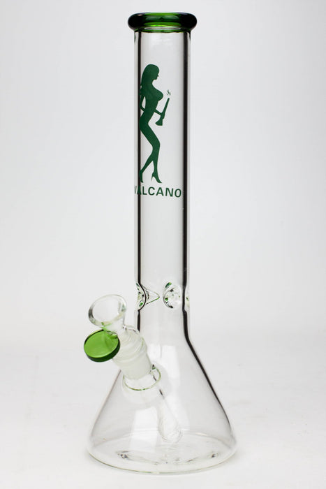 11.5" Valcano beaker glass water bong-Green - One Wholesale