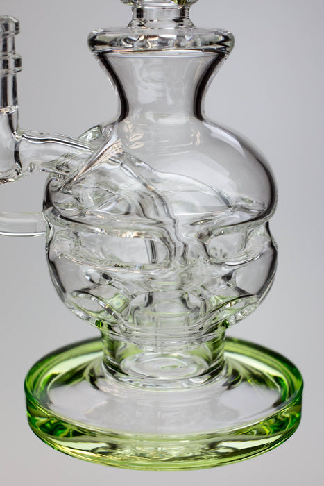 6" Genie Double glass recycle rig with shower head diffuser- - One Wholesale