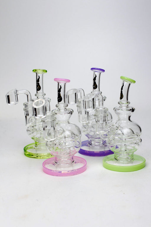 6" Genie Double glass recycle rig with shower head diffuser Glass Rig ONE