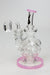 6" Genie Double glass recycle rig with shower head diffuser-Pink - One Wholesale