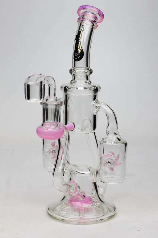 8.5" Genie twin turbine recycler dab rig Rig ONE Pink