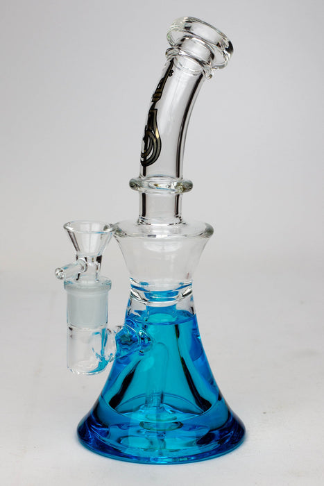 9" GENIE Shower head glass beaker bong with liquid cooling freezer Glass Bong ONE Blue