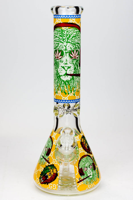 14" Hash King Glow in the dark 9 mm glass bong-C - One Wholesale