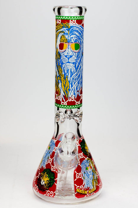 14" Hash King Glow in the dark 9 mm glass bong-D - One Wholesale