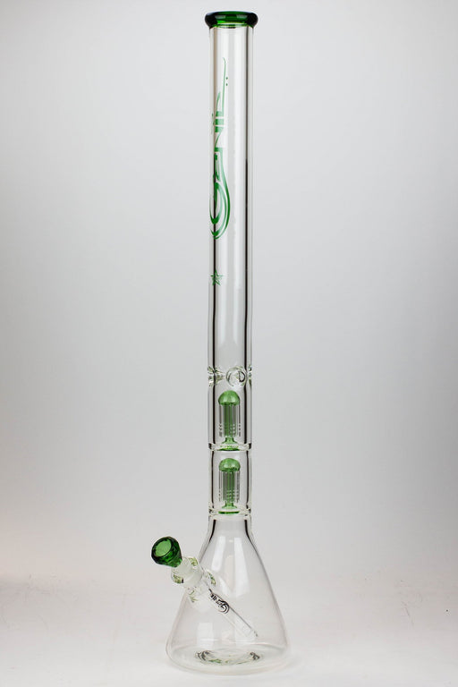 30" Genie 9 mm Dual tree arms beaker glass water bong Beaker Bong ONE Green