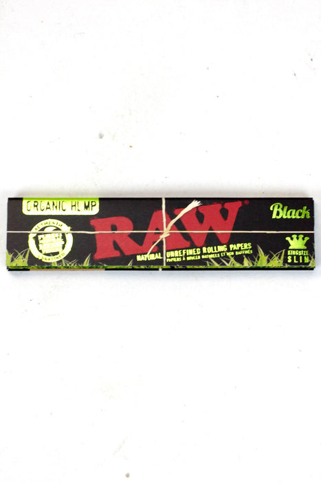 RAW Black Organic Hemp Rolling Paper Pack of 2 1 - 1/4" Size ONE King