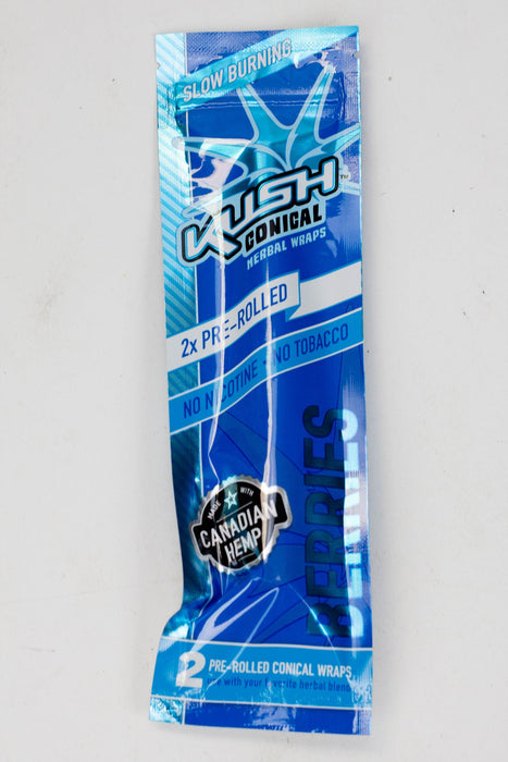 KUSH® CONICAL HERBAL WRAPS Pack of 3 Leaf Wrap ONE Berries